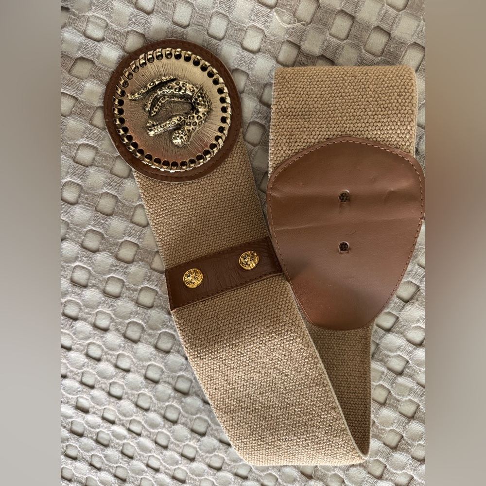Amazing! Rare French Gold Chetah and Lion head belt